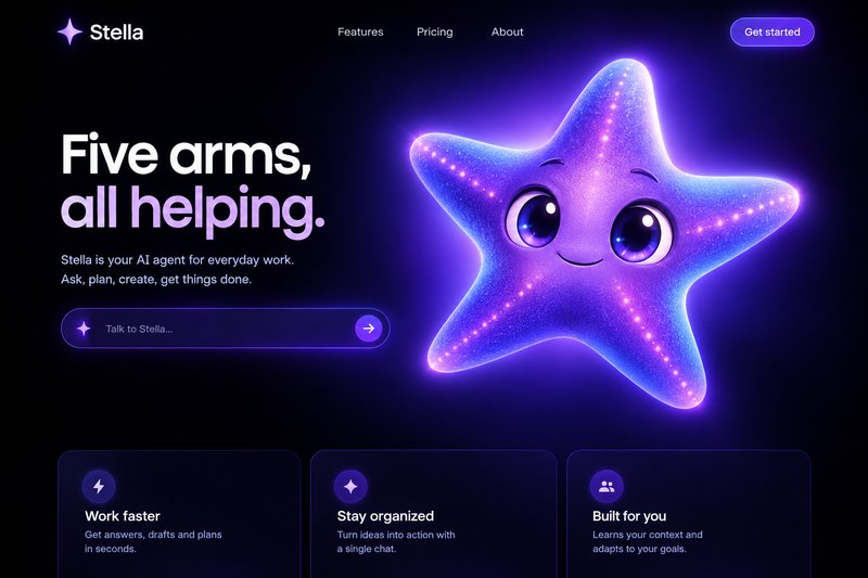 Landing page for AI agent
