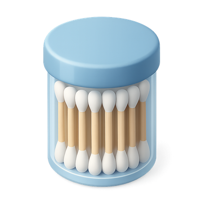 3D Icon of a Cotton Swabs Container in Isometric View