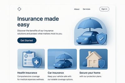 Dynamic Landing Page Illustration for Insurance Services