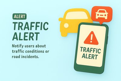 Digital Traffic Alert Notification Graphic