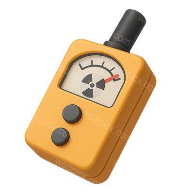 3D Geiger Counter Icon with Volumetric Design