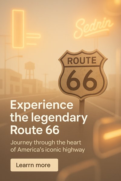 Vintage Route 66 Travel Promotion Graphic