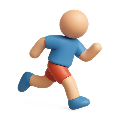 3D Render of a Cartoon Character Running