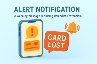 3D Alert Notification Graphic for Card Loss