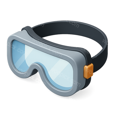Stylish 3D Safety Goggles Icon with Strap