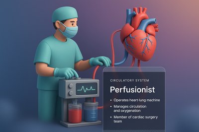 3D Illustration of a Perfusionist Managing Circulatory System