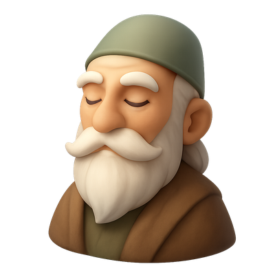 3D Sage Icon Representing Wisdom in Isometric View
