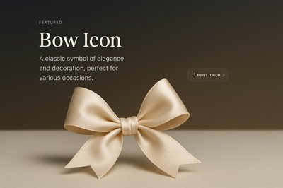 Elegant Bow Icon in Modern Design for Web Use