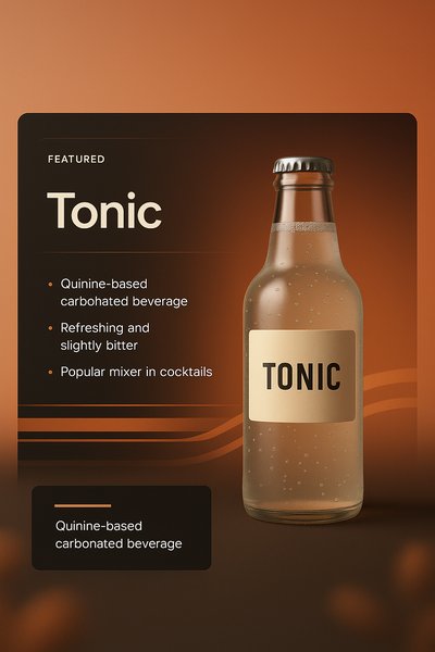 3D Web Design Components Featuring Tonic Beverage