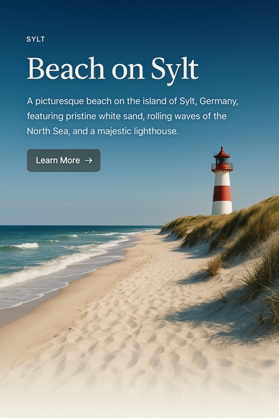 Serene Beach Scene with Lighthouse on Sylt Island