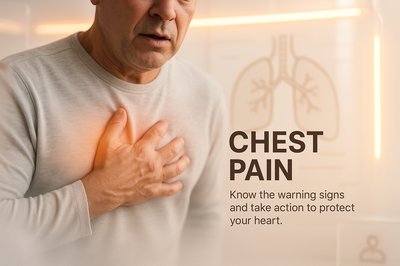Health Awareness Graphic on Chest Pain Symptoms