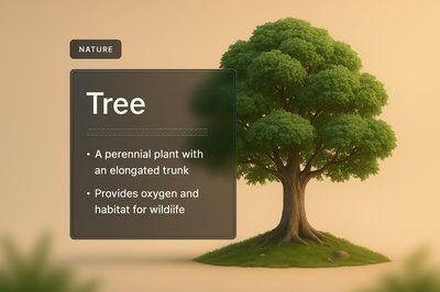 3D Illustration of a Tree with Integrated Text Block