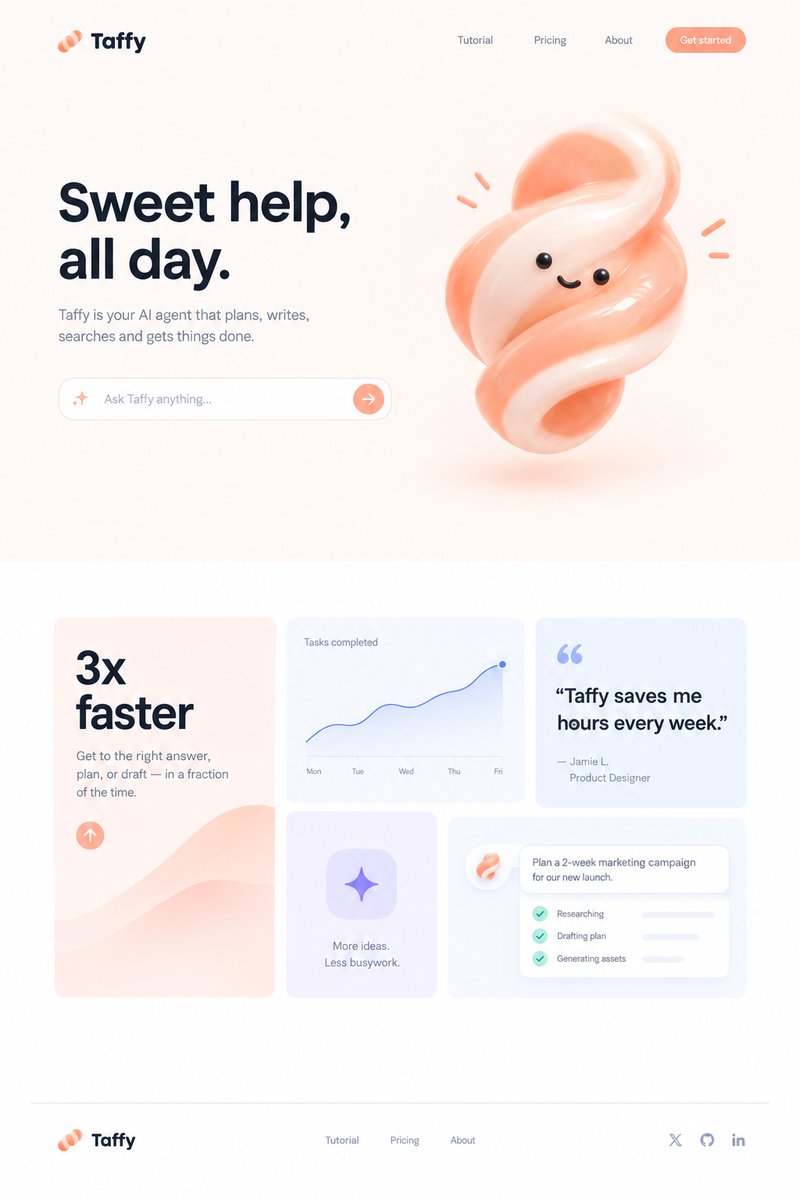 AI agent landing page design