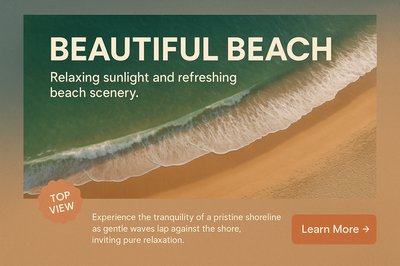 Stunning Aerial View of a Serene Beach at Sunset