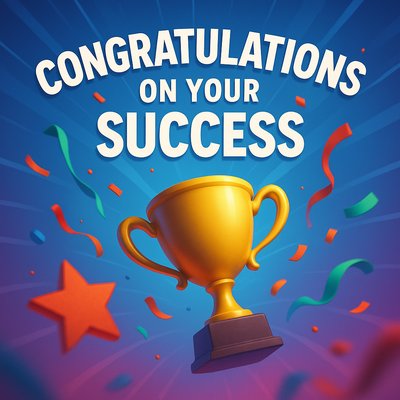 Celebratory Graphic for Success Recognition