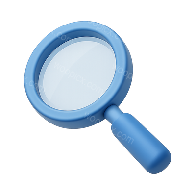 3D Magnifying Glass Icon for SEO Representation