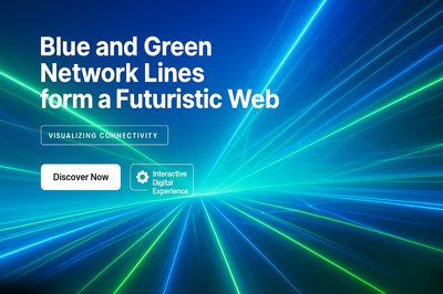 Futuristic Network Lines in Blue and Green Colors
