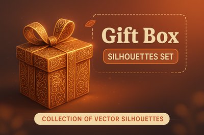 Decorative Gift Box Illustration with Elegant Design Elements