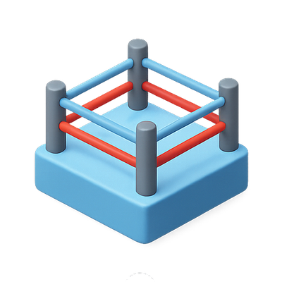 3D Rendered Boxing Ring Icon for Sports Graphics