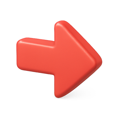 3D Red Arrow Icon for Directional Guidance
