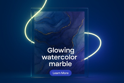 Elegant Glowing Watercolor Marble Design with Neon Accents