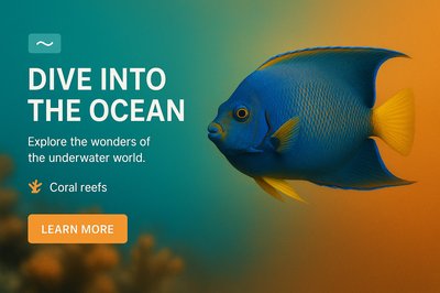 Underwater Exploration Graphic Featuring Colorful Fish