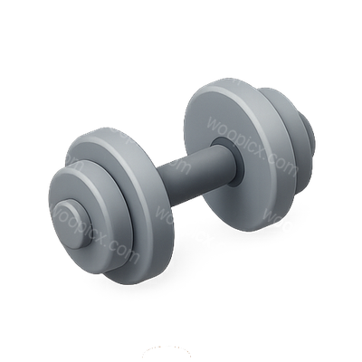 Stylized 3D Gray Dumbbell for Fitness Themes