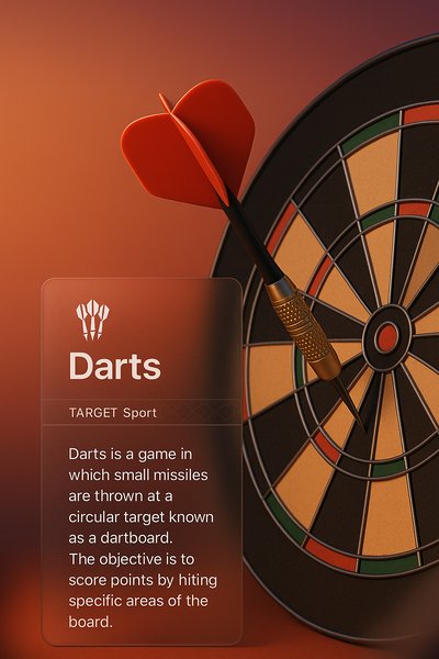 Stylish 3D Darts Design Scene with Dartboard and Text Block