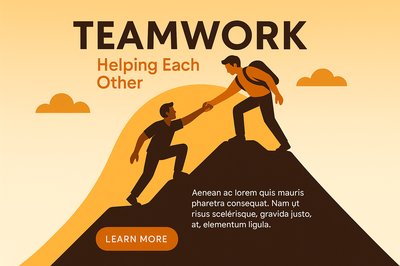 Teamwork Concept: Helping Each Other to Reach New Heights