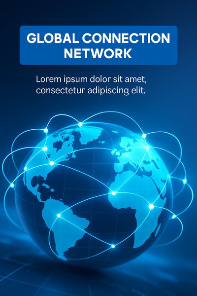 Global Connection Network Concept Graphic for Technology Themes