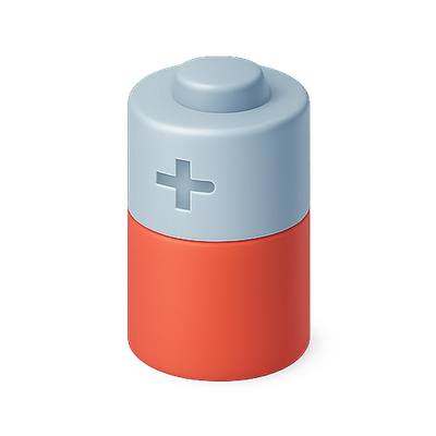 Stylized Battery Icon with Modern Design