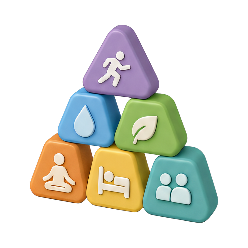pyramid of habit stacking blocks