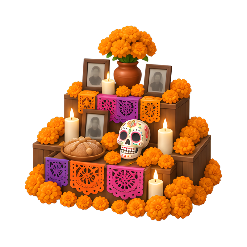 vibrant day of the dead altar