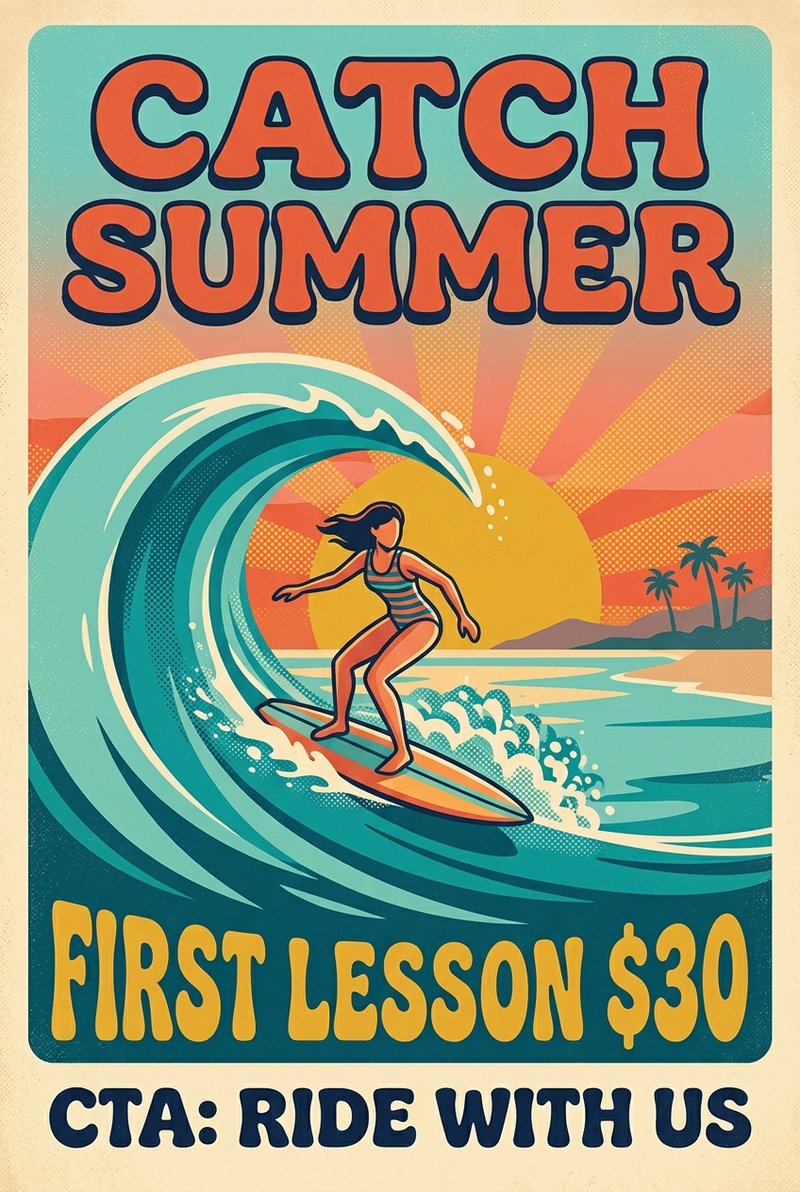 vintage surfboard on the beach