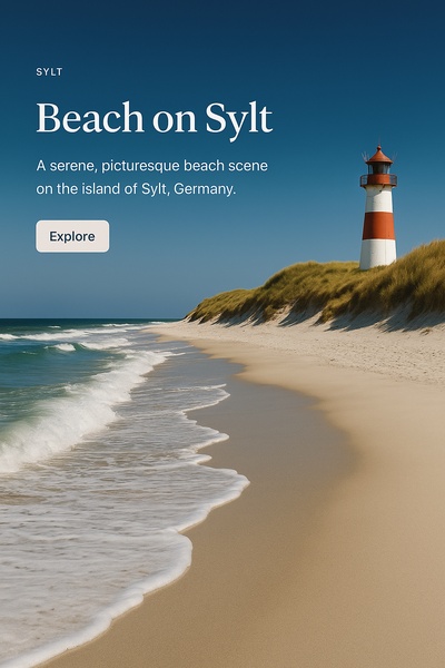 Serene Beach Scene with Lighthouse on Sylt Island, Germany