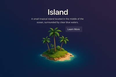 Realistic 3D Tropical Island Scene with Clear Waters