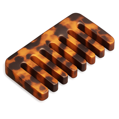 Stylish 3D Hair Comb Icon with Tortoiseshell Pattern