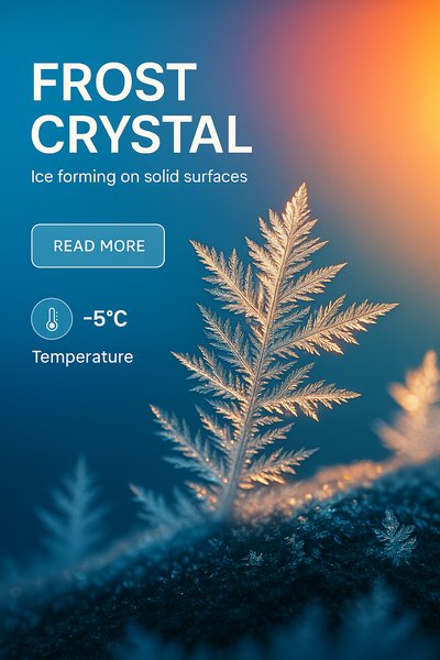Stunning Frost Crystal with Dynamic Background and Text Elements