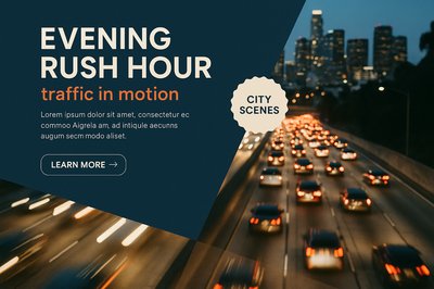 Evening Urban Highway Rush Hour Motion Blur