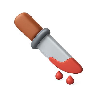 Stylized Emoji of a Bloodied Knife