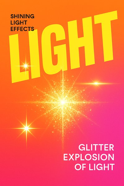 Vibrant Light Explosion with Bold Text Elements