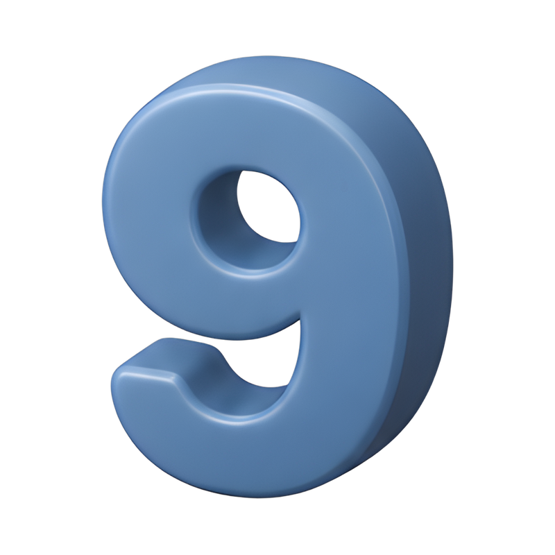 modern digital number nine