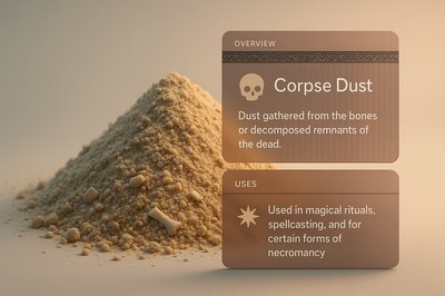 Bright Web Illustration of Corpse Dust with Informative Blocks
