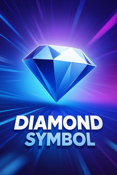 Dynamic Diamond Symbol Illustration with Bold Typography
