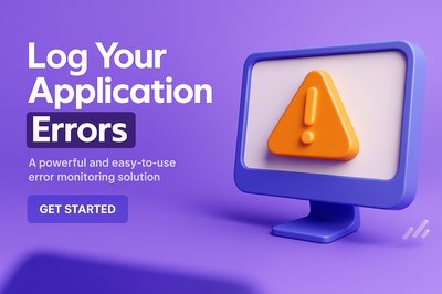 Stylish Purple Gradient Background with Error Monitoring Illustration