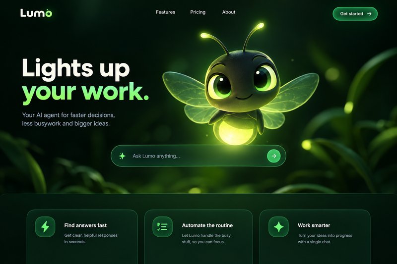 AI agent landing page template