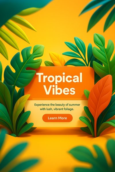 Vibrant Tropical Vibes Banner for Summer Promotions