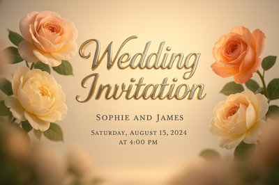 Elegant Wedding Invitation with Floral Accents