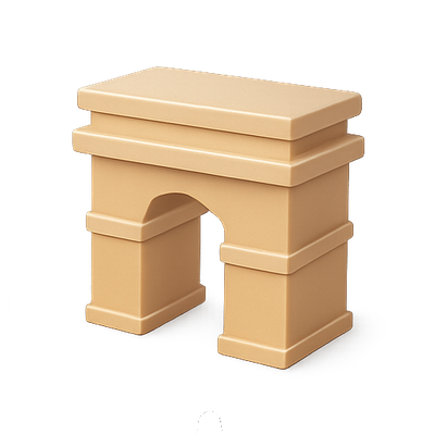 Minimalist Beige Block Table with Arch Design