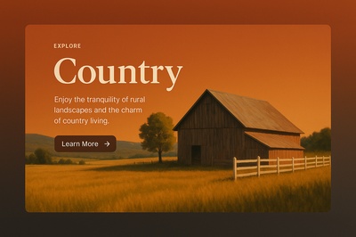 Stylish Country-Themed Web Page Design with Barn Illustration